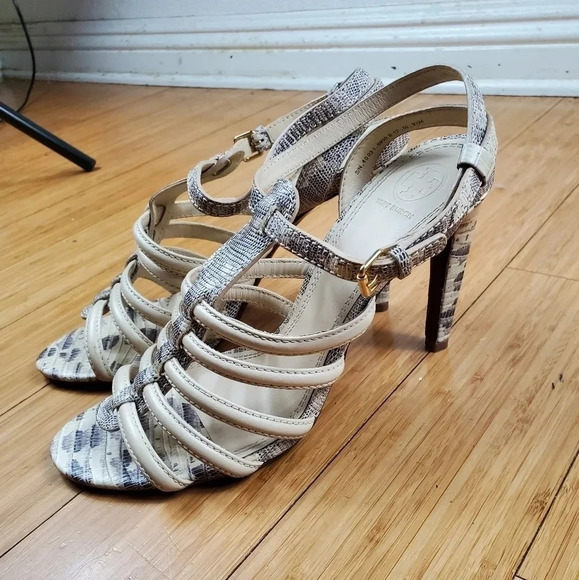 Tory Burch Strappy Animal Print High Heels - Size 9.5 Party summer vacation - Picture 1 of 10